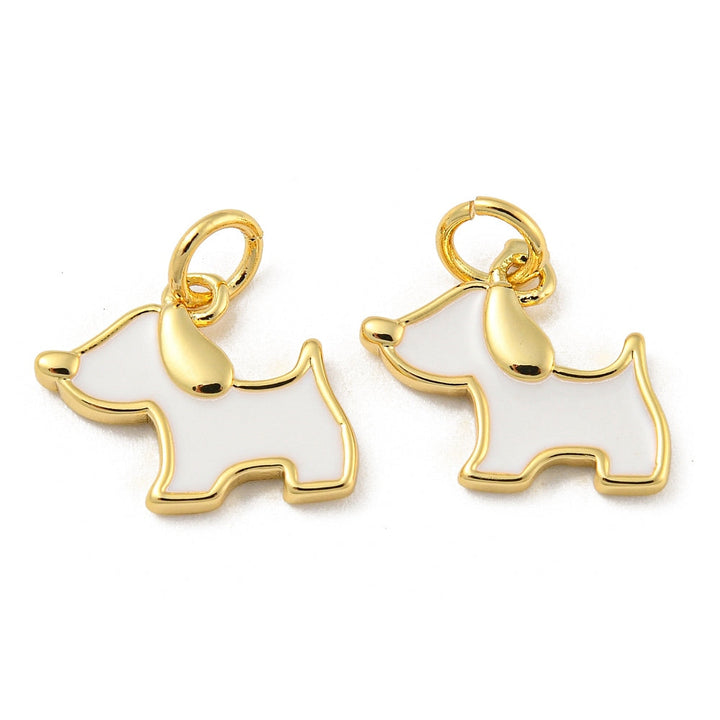 White Dog with Gold Accents