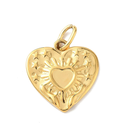 Gold Heart with Stars