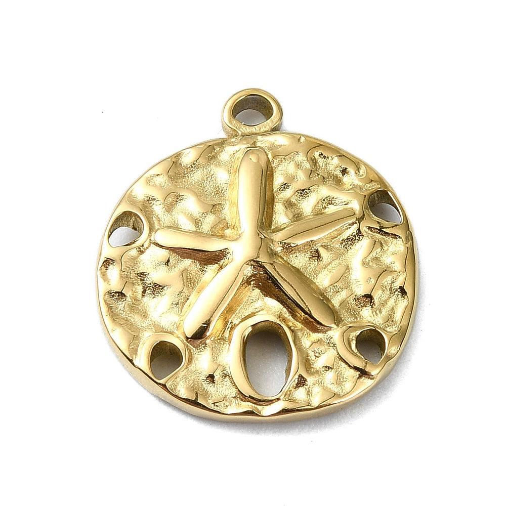 Gold Sand Dollar Charm