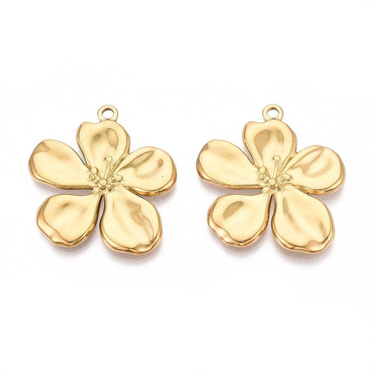Large Gold Flower Charm