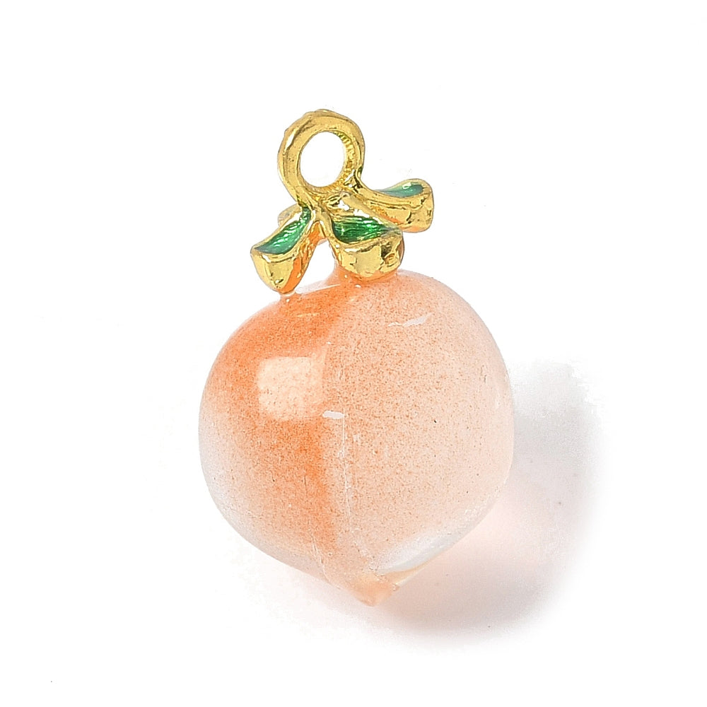 Sparkly Peach Charm with Delicate Detailing