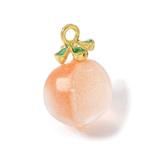 Sparkly Peach Charm with Delicate Detailing
