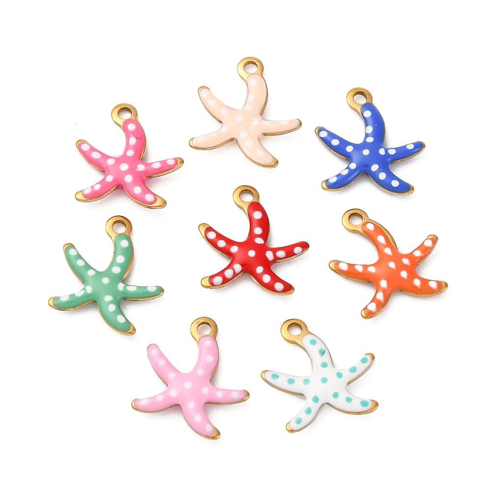 Small Polka Dot Starfish Charm