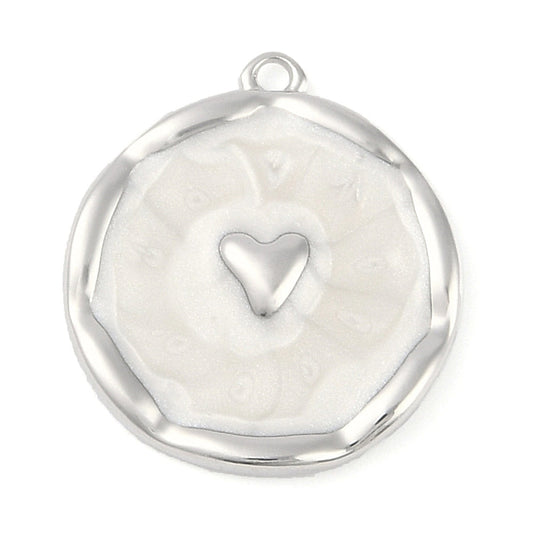 Flat Silver Heart Charm