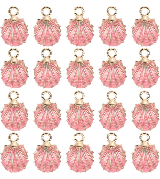 Pink Sparkle Seashell Charm