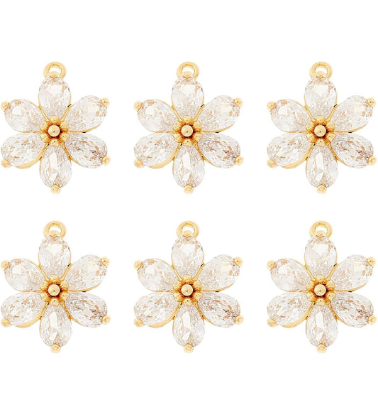 Cubic Zirconia Flower Charm