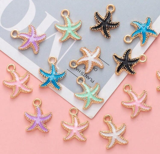 Multicolor Sparkle Starfish Charm