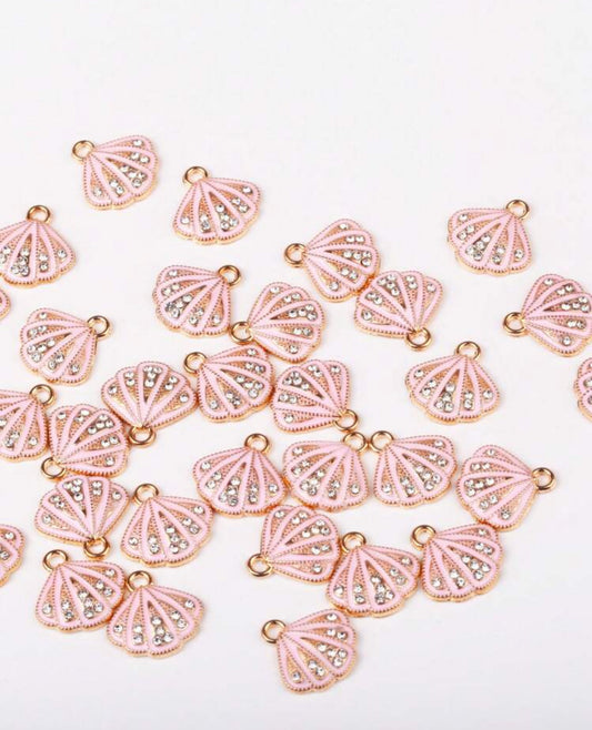 Bedazzled Pink Seashell Charm