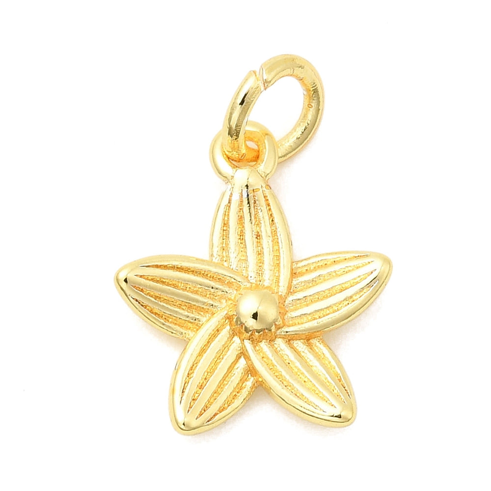 Gold Striped Flower Charm