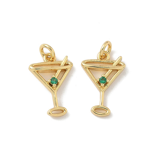 Small Gold Cocktail with Green Olive Charm