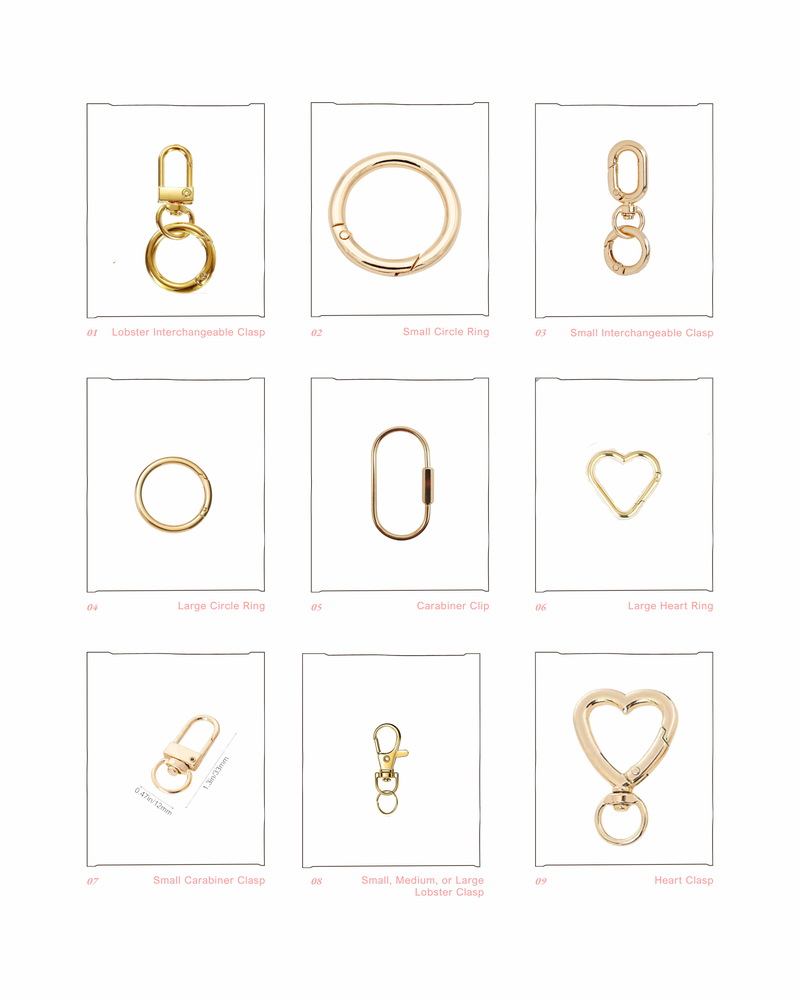 Bag Charm Clasps, Rings, & Clips