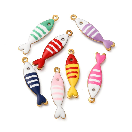 Mini Striped Fish Charm
