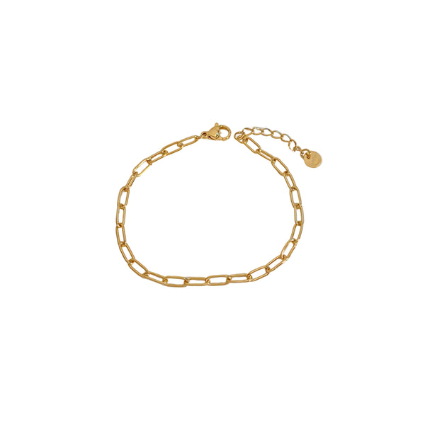 18K Gold Plated Paperclip Charm Bracelet