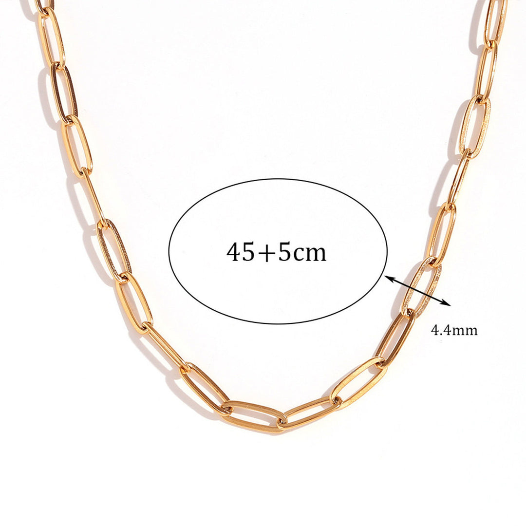 18k Gold Plated Paperclip Link Charm Necklace