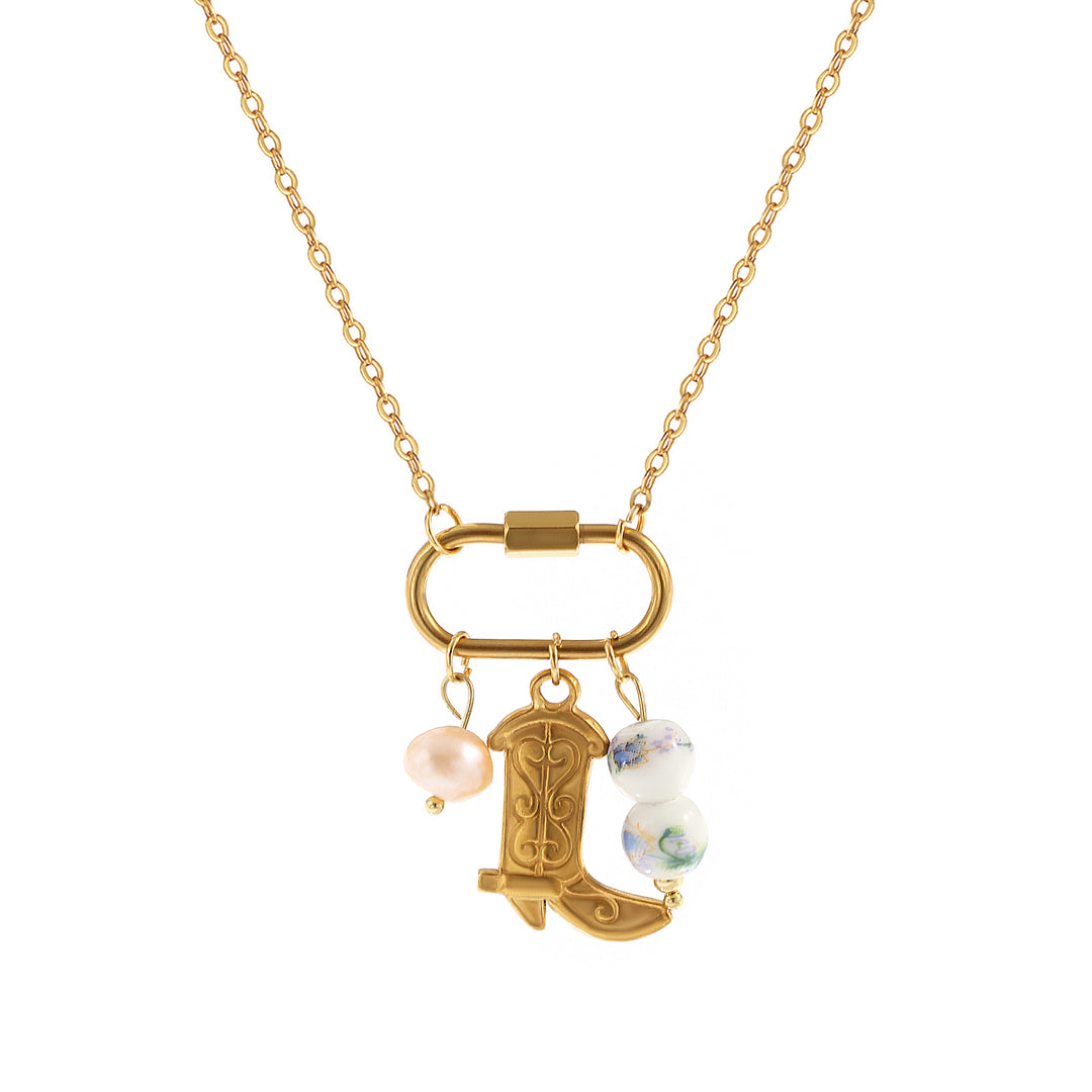 Gold-Plated Carabiner Charm Necklace Base