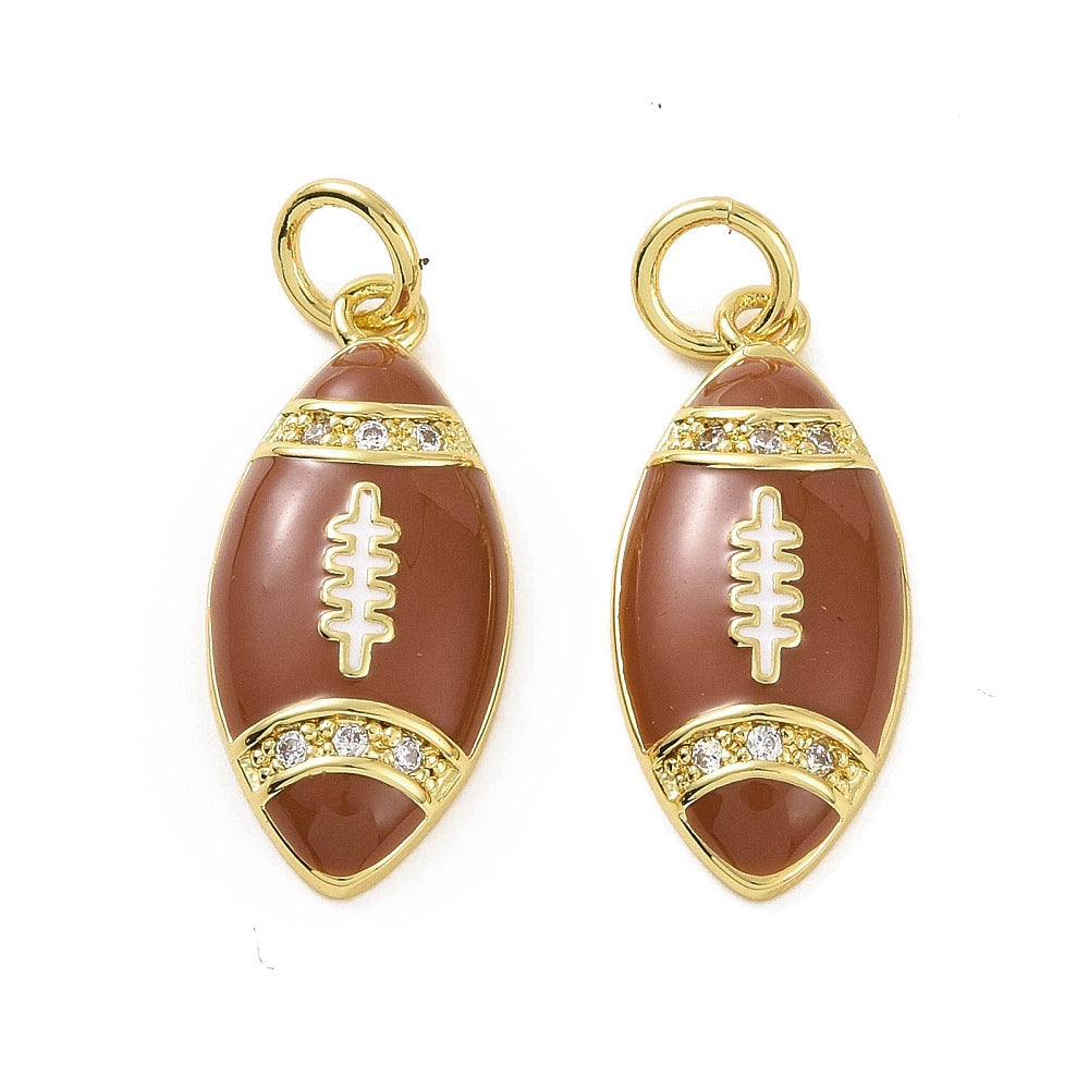 Gold &amp; Sparkly Football Charm