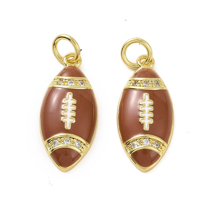 Gold &amp; Sparkly Football Charm