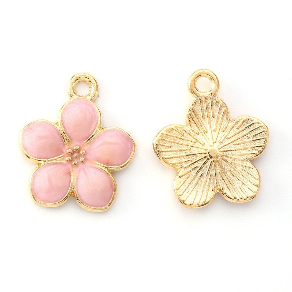 Mixed Color Enamel Flower Charm