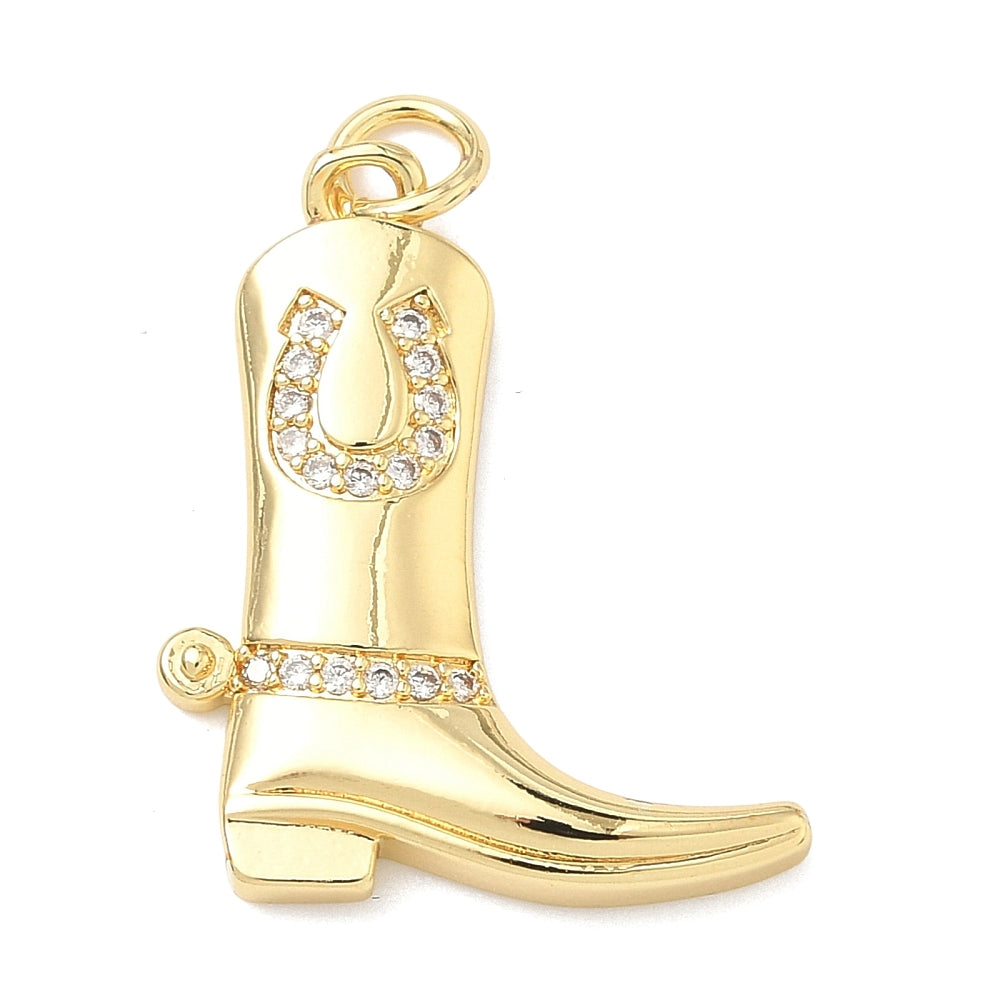 Gold Pavé Cowboy Boot Charm