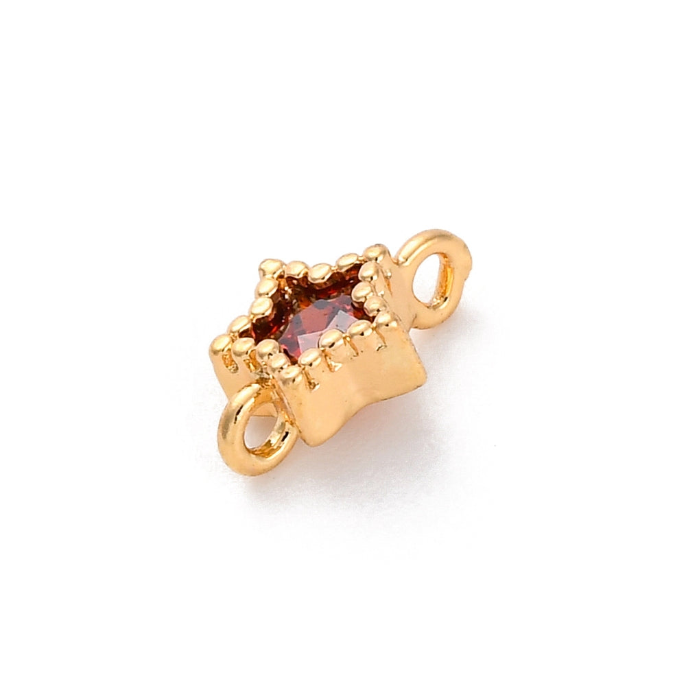 Burgundy &amp; Gold Star Charm