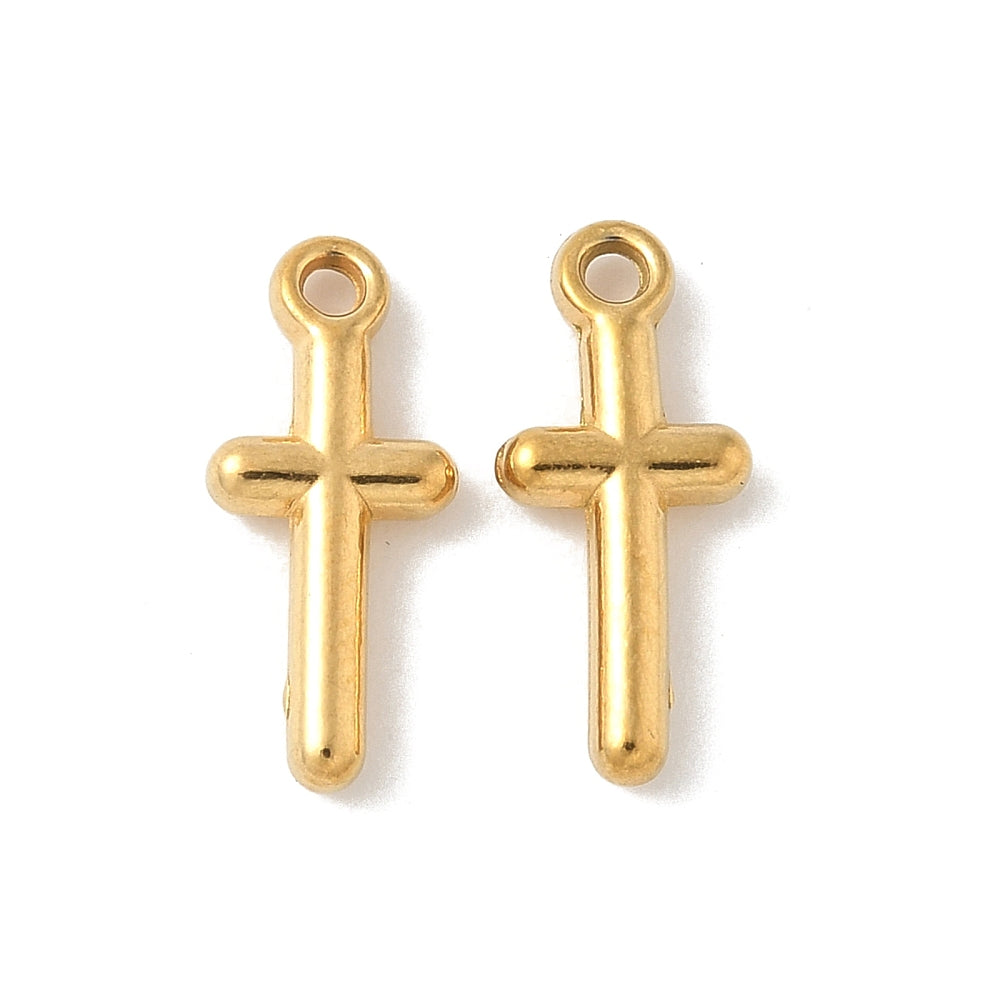 18K Gold Plated Mini Cross Charm
