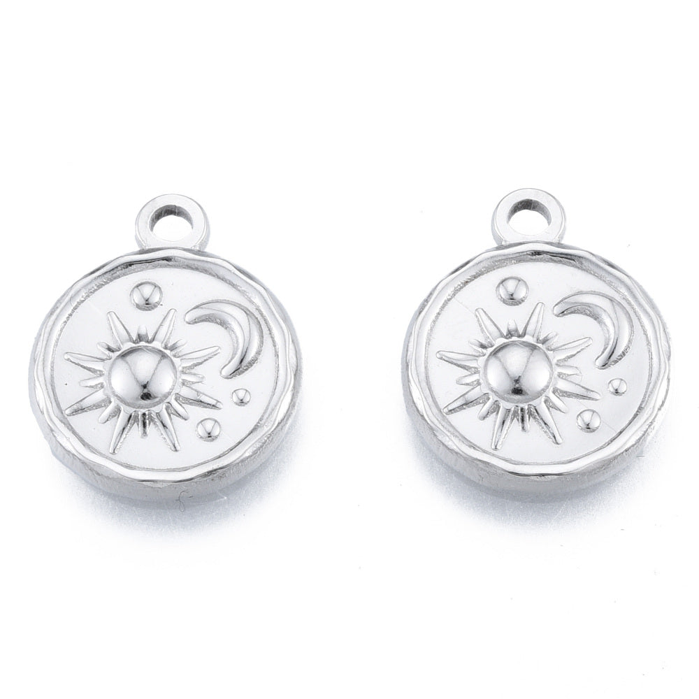 Silver Sun &amp; Moon Celestial Charm