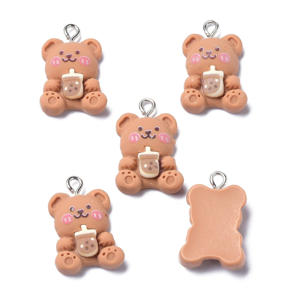 Brown Bear Boba Charm