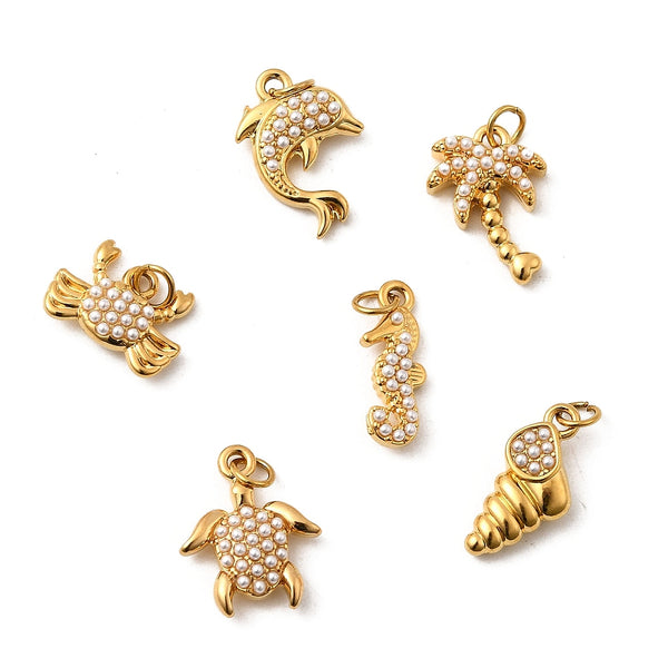 18K Gold Plated Ocean Pearl Charm