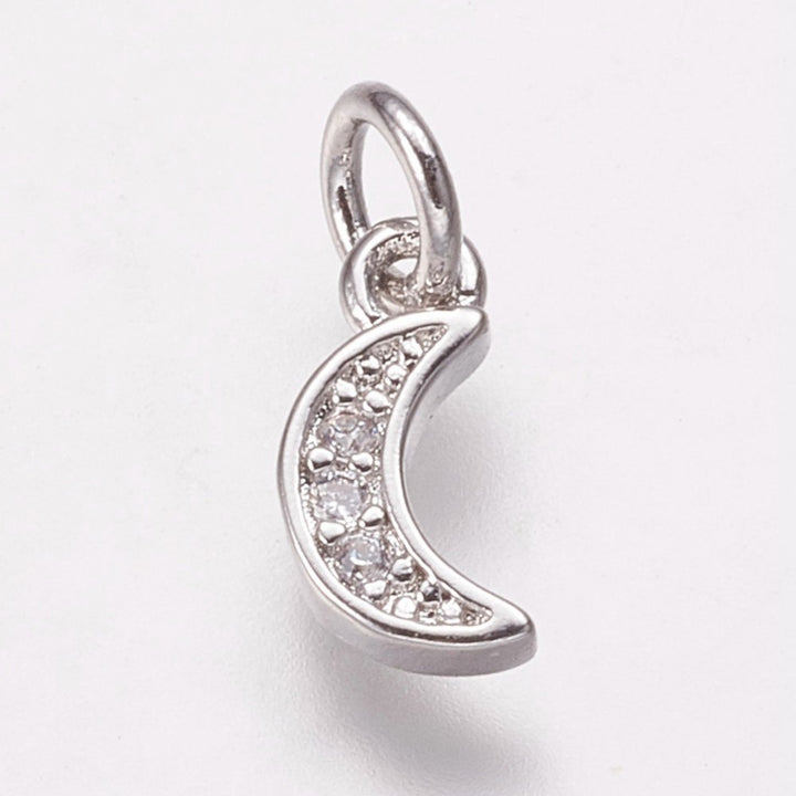Sparkly Silver Mini Moon Charm