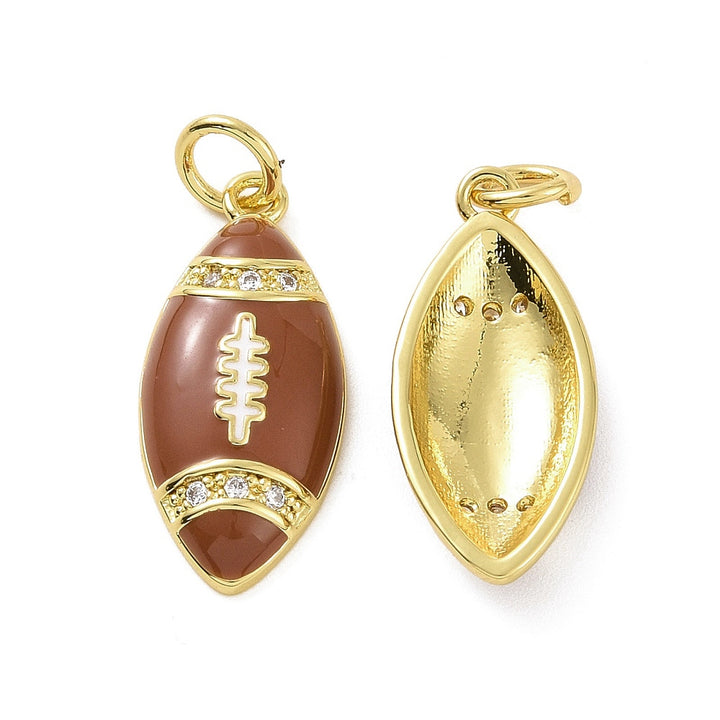 Gold &amp; Sparkly Football Charm