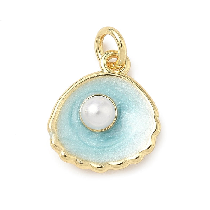 Gold Clamshell &amp; Pearl Charm