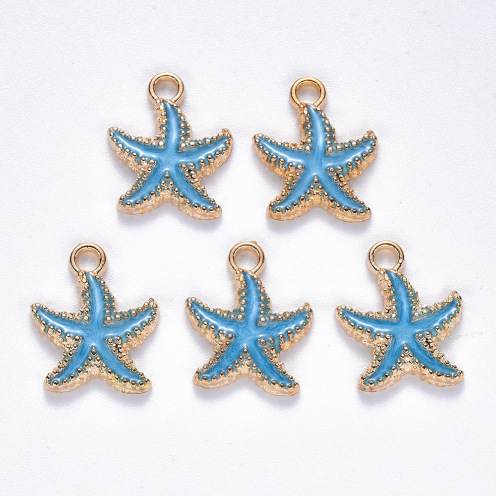 Gold Sparkly Starfish Charm