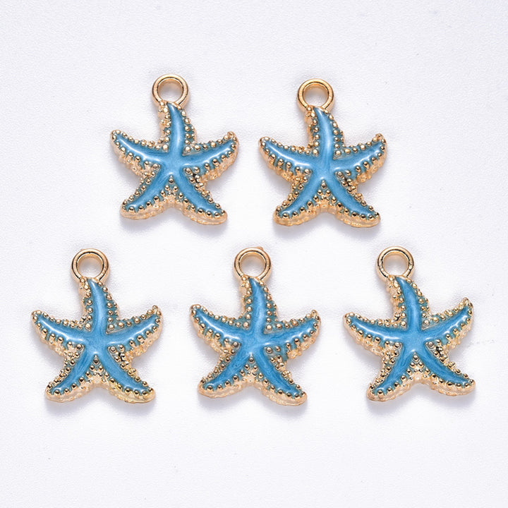 Gold Sparkly Starfish Charm
