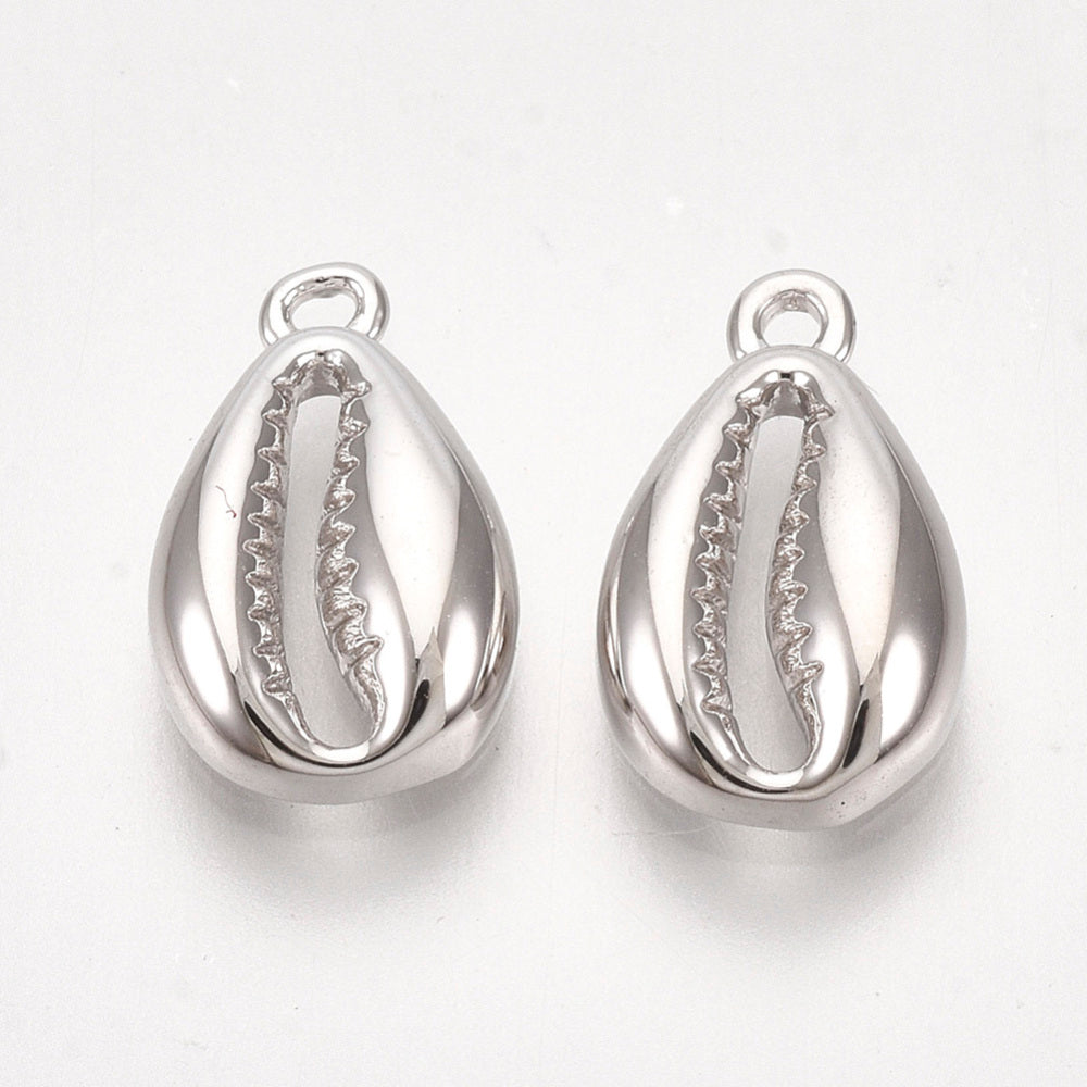 Silver Cowrie Shell Charm