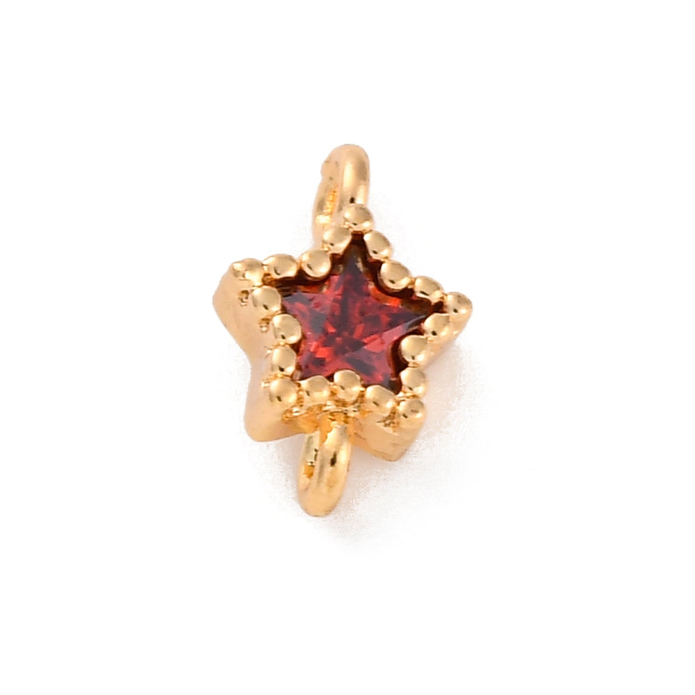 Burgundy &amp; Gold Star Charm