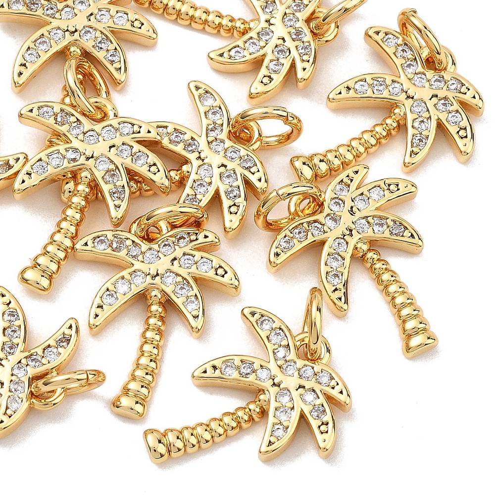 Gold Pavé Mini Palm Tree Charm