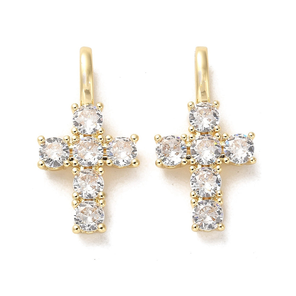 Gold Pavé Cross Charm