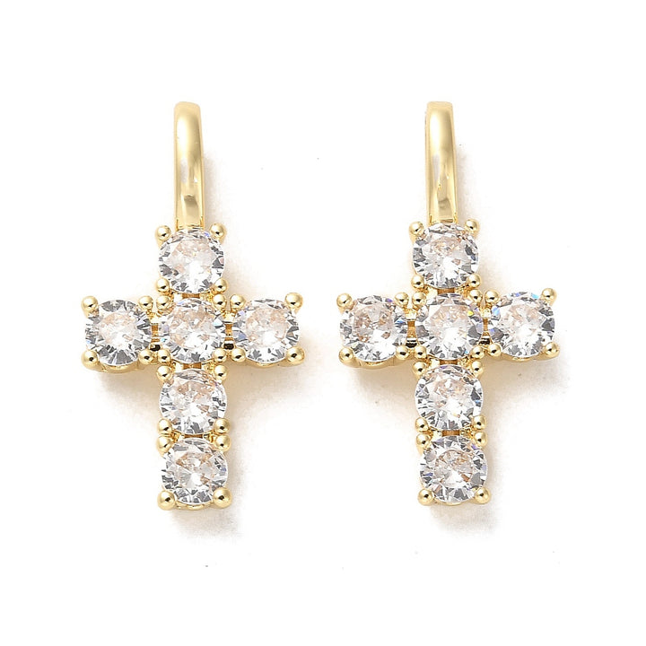 Gold Pavé Cross Charm