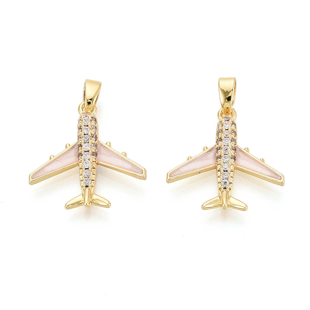 Micro Pavé Mini Airplane Charm