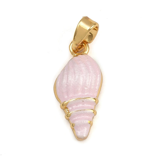 Pink Conch Shell with Gold Detailing
